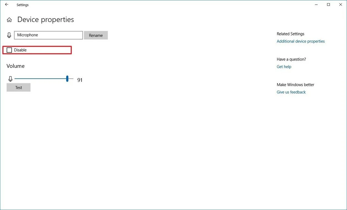 Ts disable. Microphone settings in Windows 10.